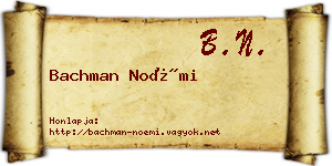 Bachman Noémi névjegykártya